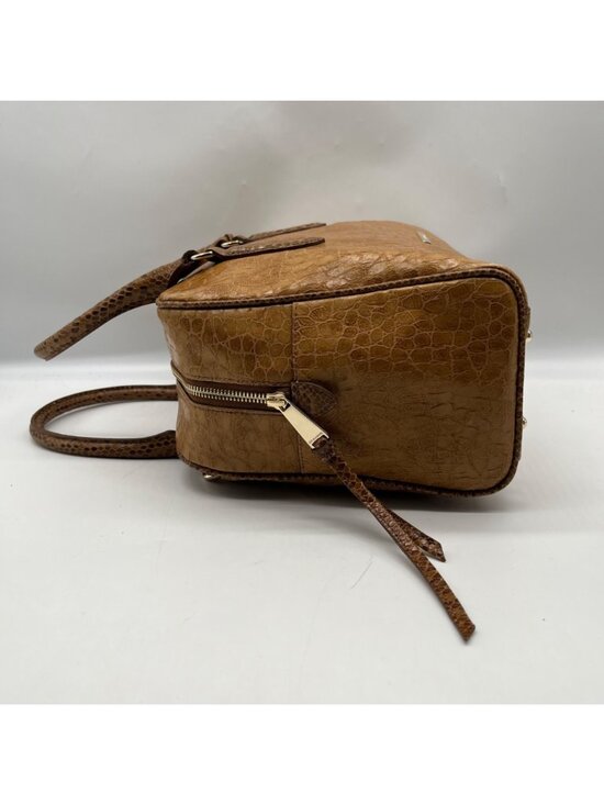 Brahim Brown Embossed Leather Shoulder Bag main image 1